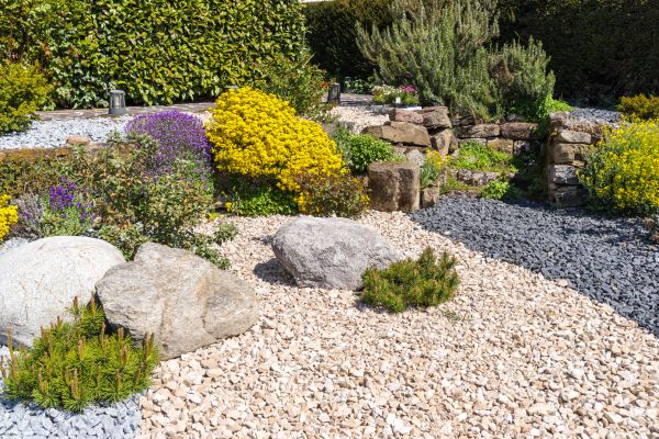 Decorative Gravel Installation in Spring
