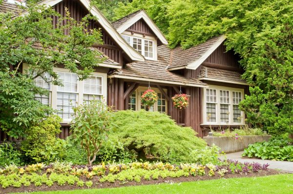 Log Home Landscaping in Spring