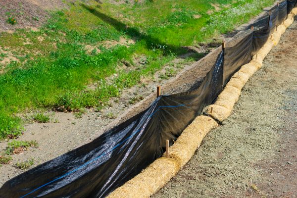 Straw Wattle Installation in Spring